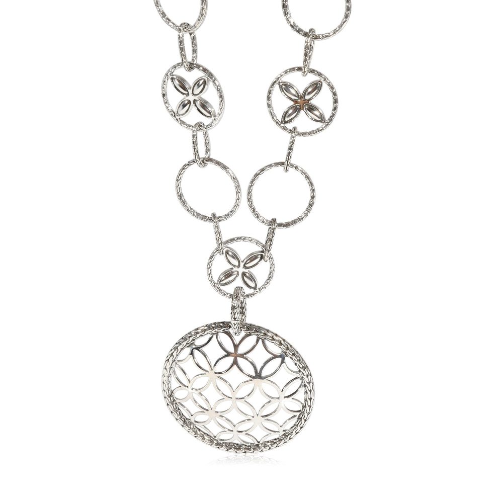 John Hardy Kawung Pierced Necklace in Sterling Silver with 50 mm Wide Pendant